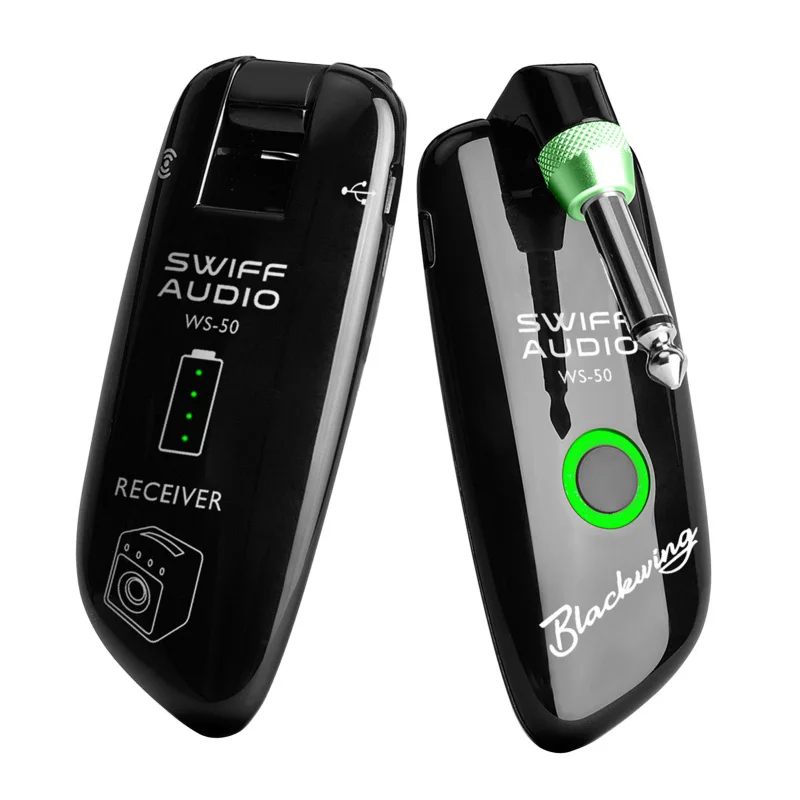 SWIFF WS-50 UHF Digital Guitar Wireless System (Transmitter + Receiver) 50M Transmission Range Built-in Rechargeable Battery