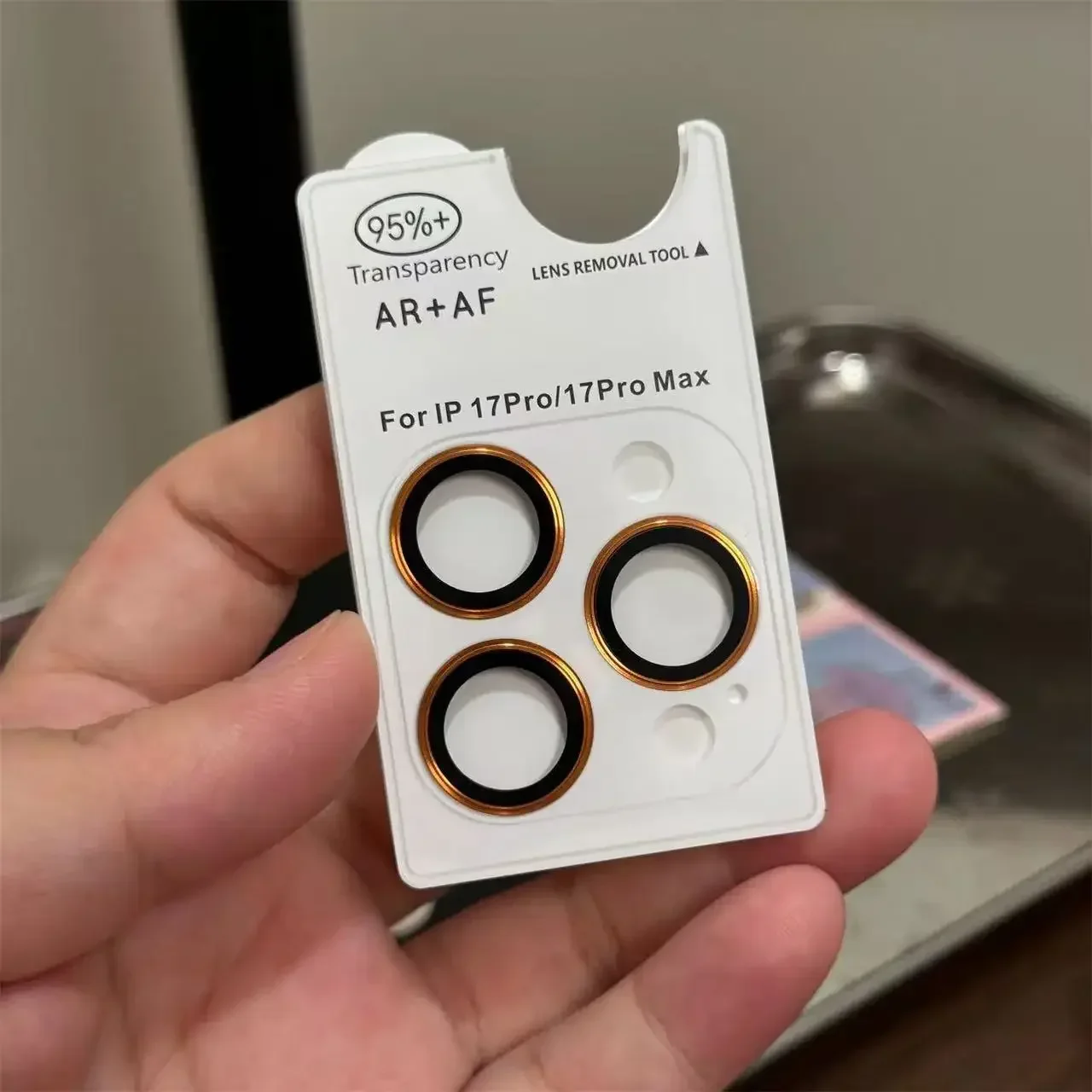 2-3Pcs For Apple 17 16 15 Pro Max AR Anti-Fog Original Color Rear Camera Tempered Glass Protective Film Silvery Orange Grey Blue