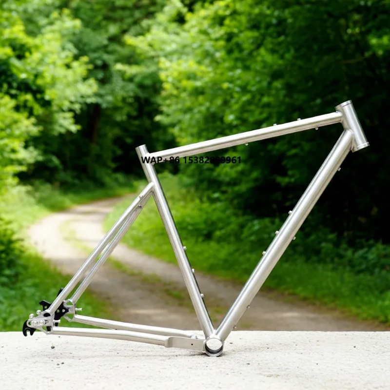 

700C Titanium Bicycle Frame with Belt Drive Splitter Rohloff Sliding Dropouts for Gravel Riding