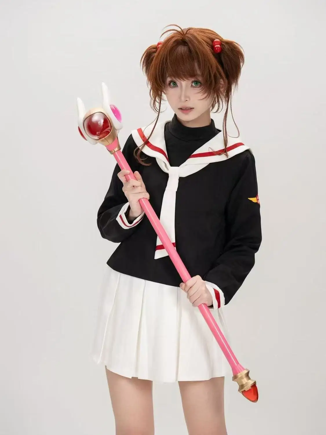 

Cardcaptor Sakura Cosplay Costume Knmoto Sakura School Uniform Sailor Dress JK Uniform Suit For Comic Con Halloween Party