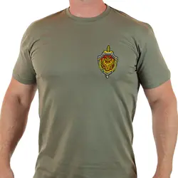 Men T-shirt Military FSB in Khaki 100% Cotton.T-shirts Russian FSB Army Force TShirt