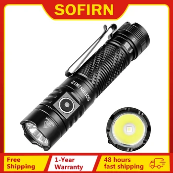 Sofirn SR12 EDC lampe de poche 1450LM lumière puissante SFT25R LED 18650 USB C torche Rechargeable IP68 étanche
