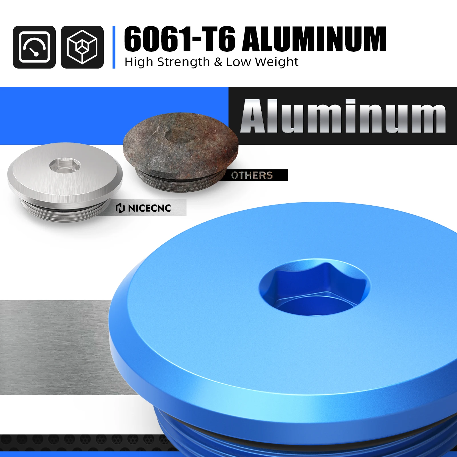 NICECNC Engine Plug Crankcase Cover For Yamaha RAPTOR 700 700R 700SE YFZ450R/SE/SPECIAL EDITION 2014-2021 GRIZZLY 550 700