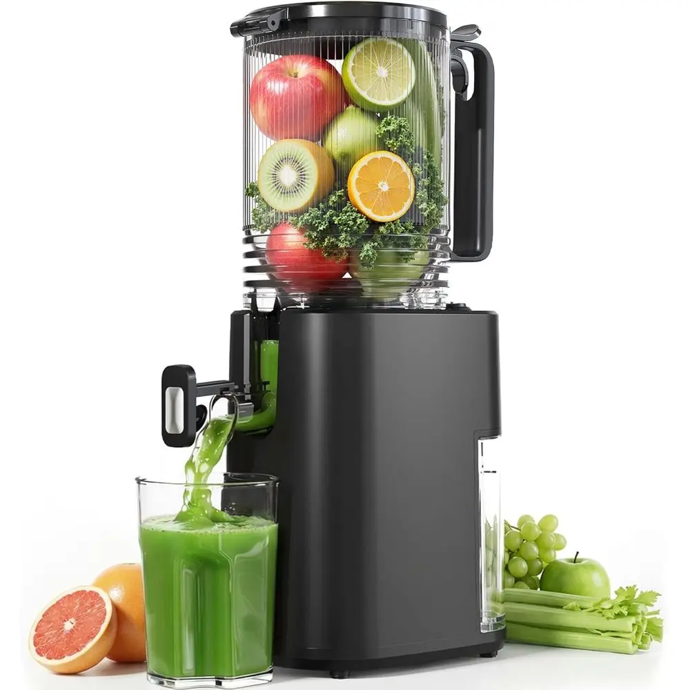 

Cold PrJuicer, 5.5inch Wide eed Chute Slow Juicer hine, Masticating Juicer or Whole Vegetables & ruits, Black
