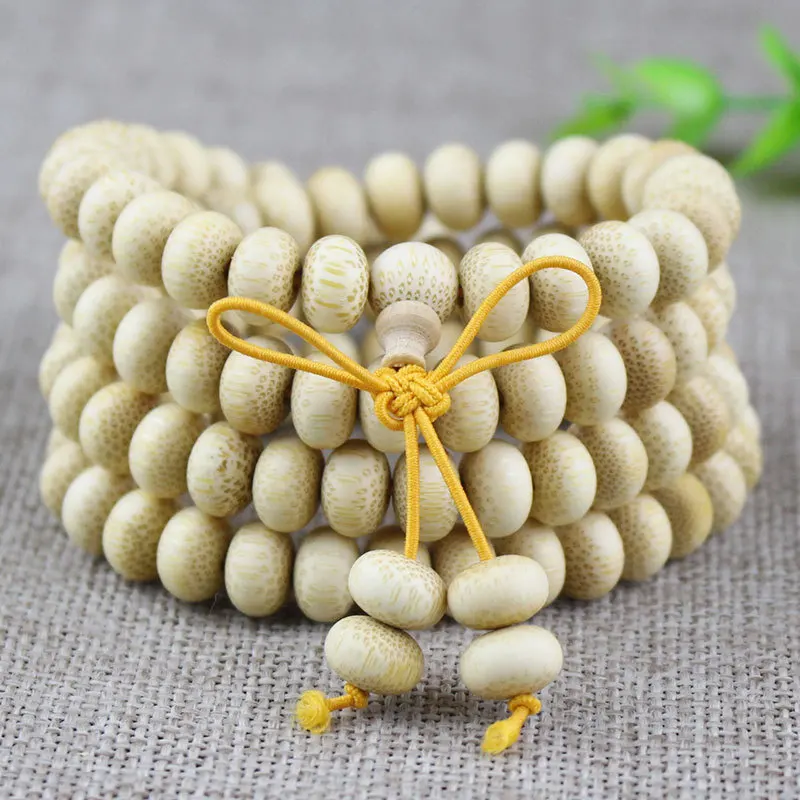 

Factory Wholesale Golden Silk Bamboo Bracelet108Beads Abacus Beads6*9MMMen's and Women's Wooden Cultural Artifact Solid Bamboo