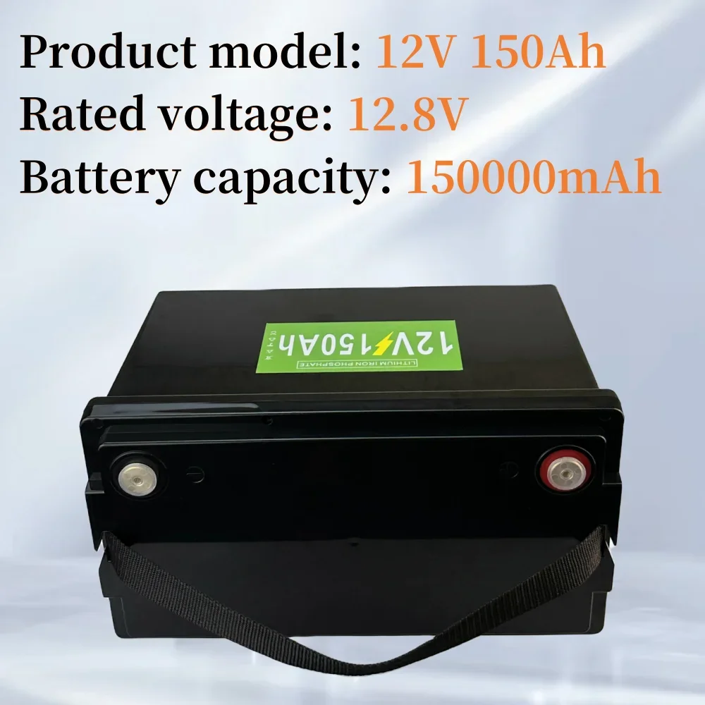 New 12V 150Ah LifePo4 12.8V Battery Built-in BMS Lithium Iron Phosphate Battery Pack Suitable for Camping RVs Solar power reserv