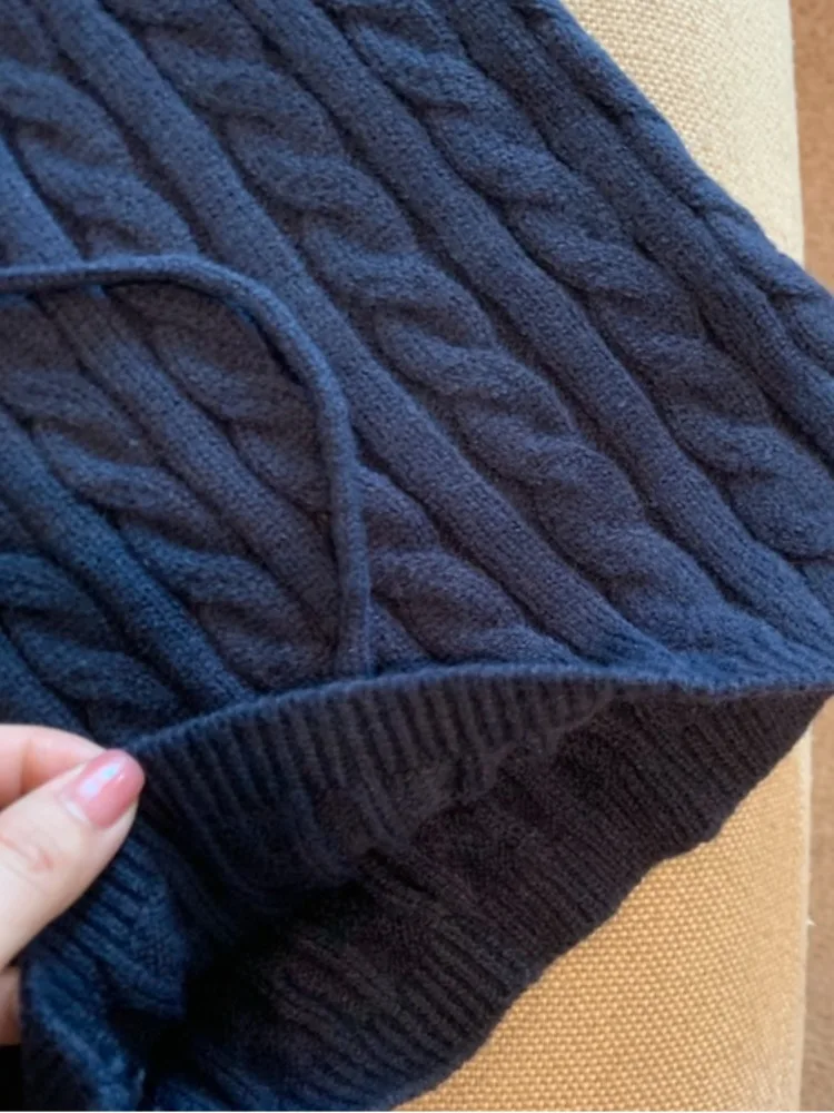 กางเกงไหมพรมถักสไตล์เกาหลีญี่ปุ่นย้อนยุคสำหรับผู้หญิง  ชุดลำลองฤดูใบไม้ร่วง เอวยางยืด  ด้ายบิดเกลียว  ทรงขาบาน  ช่วยให้ดูผอม