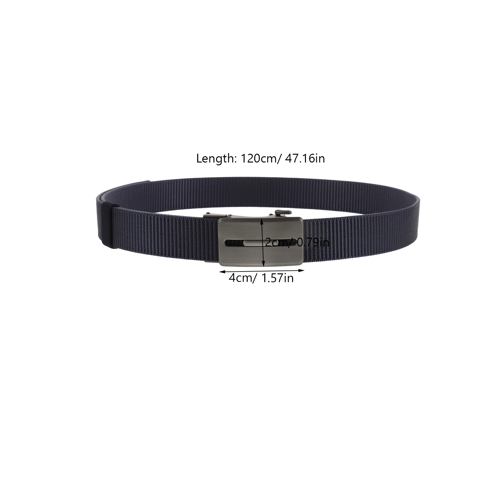 

Automatic Buckle Men Nylon Ratchet No Rechant Belt Strap Holes 120cm Universal Length Silver Adjustable Casual Formal