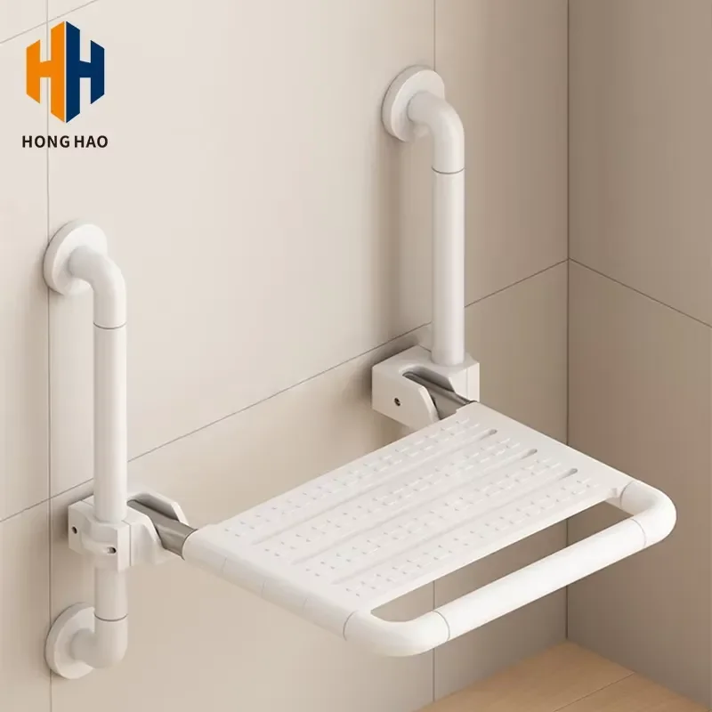 Wall Mounted Folding Shower Chair Stainless Steel Non Slip Bath Seat For Disabled Elderly Safety Bathroom Bench Foldable