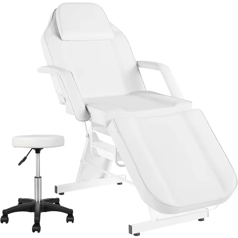 

Facial Chair Tattoo Chair for Client Adjustable 3-Section Multipurpose with Hydraulic Stool for Esthetician Beauty