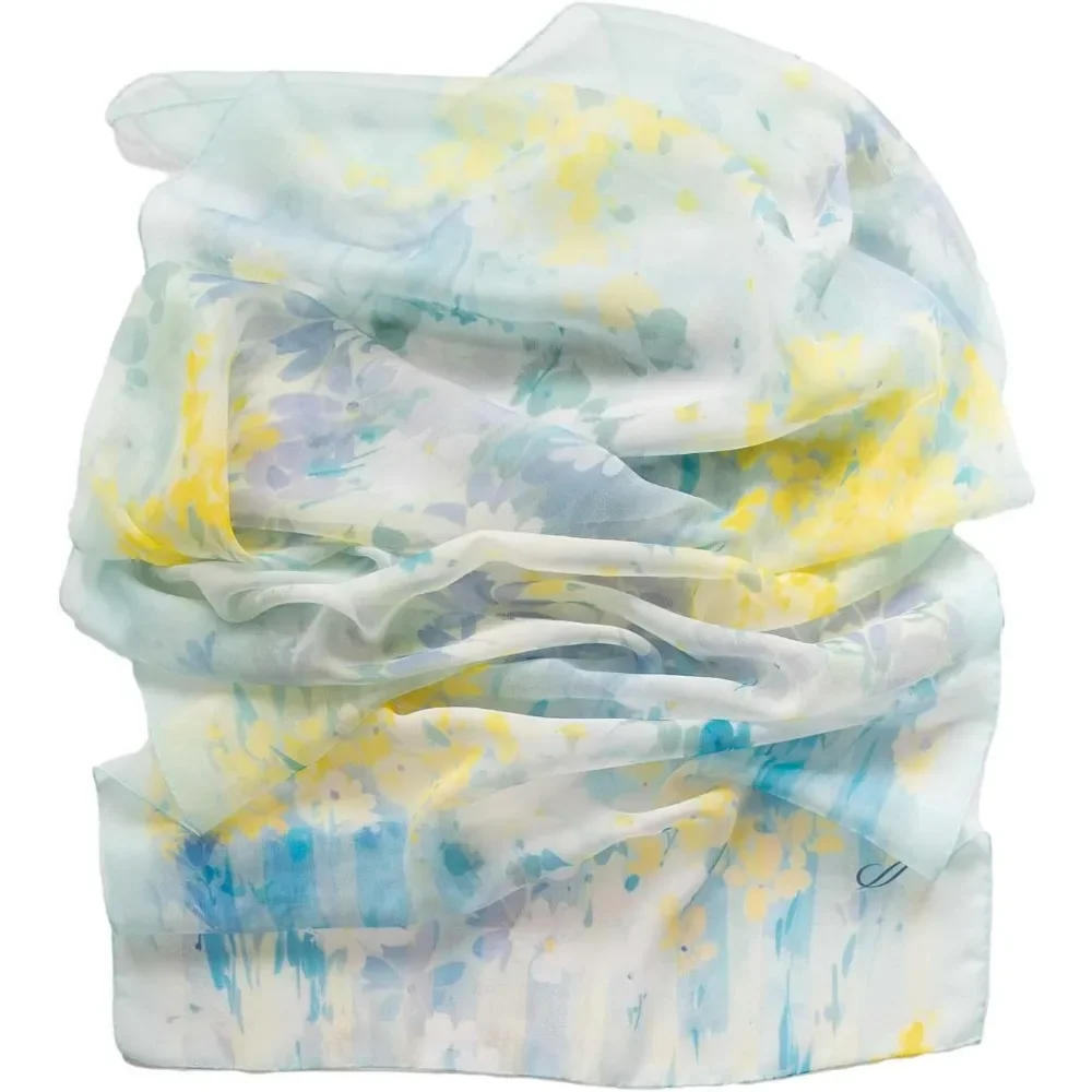 100% Silk Italian Fashion Long Scarves for Women - Elegant and Luxurious Silk Scarf