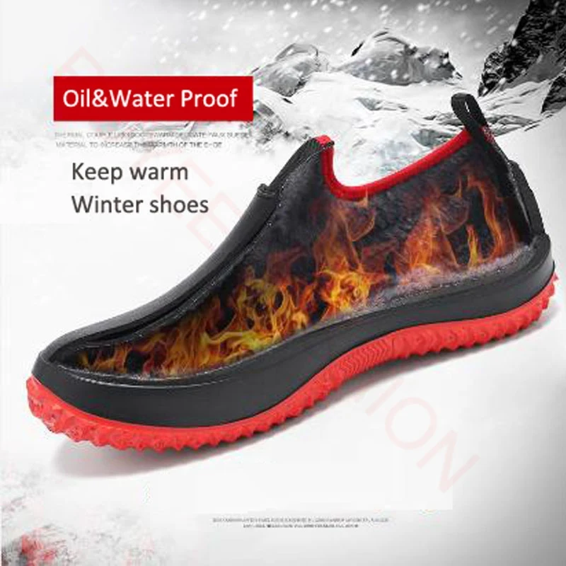 kitchen work shoes for Men Rain Boots Waterproof Shoes Flat Clogs Garden Shoes Kitchen Shoes kitchen chef boots zapatos size 49