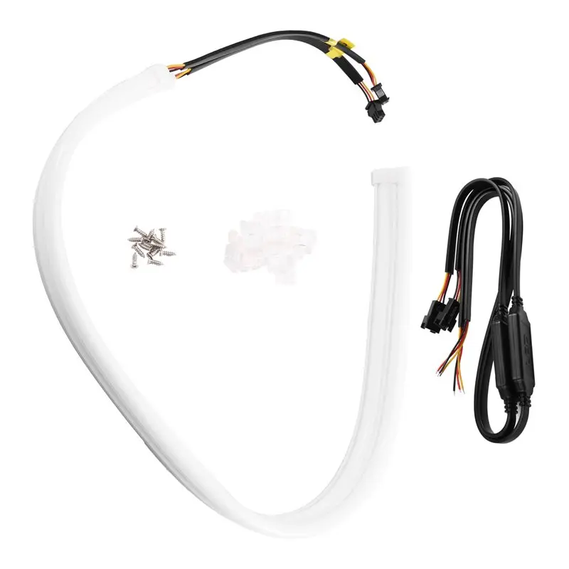 

Daytime Running Light Integrated Soft Light Strip Turn Signal Car Headlights Dual-Color Light Guide Strip White + Yellow-L94A