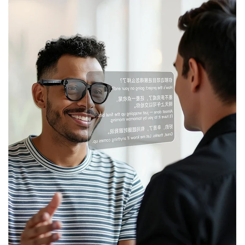 AI smart glasses M89 real-time translation dual camera voice control call audio video music smart sunglasses - view 2