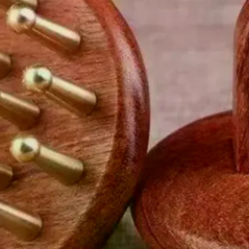 

Head Meridians Massage Comb Copper Sandalwood Meridians Fine Tooth Comb Needling Guasha Scalp Massage Brush Relax Body Massager