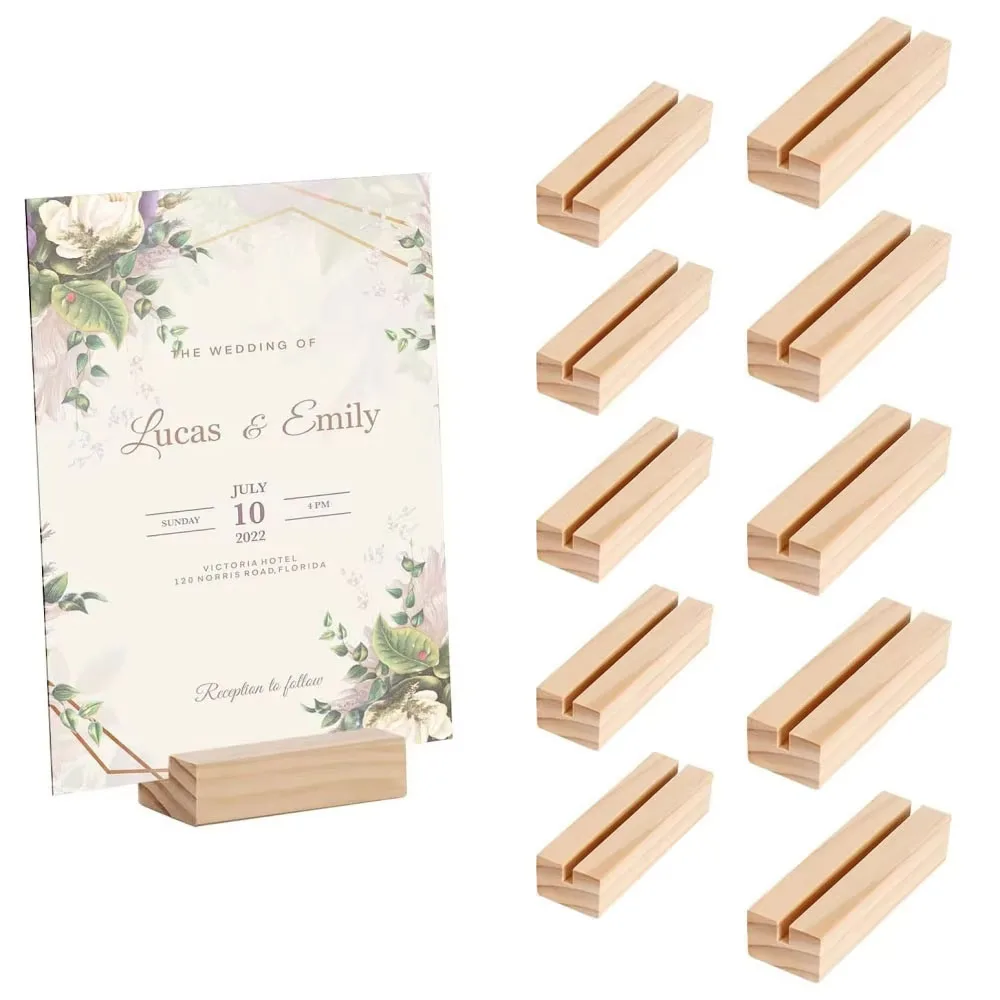 10/20 قطعة حامل بطاقة خشبية حامل بطاقة الصور الخشبية رف عرض لحفلات الزفاف ديكور المنزل