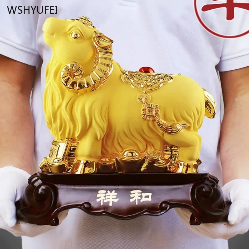 Home decoration accessories Creative Cute Sheep Ornament Resin handicrafts Zodiac Sheep Ornament Store opening gifts