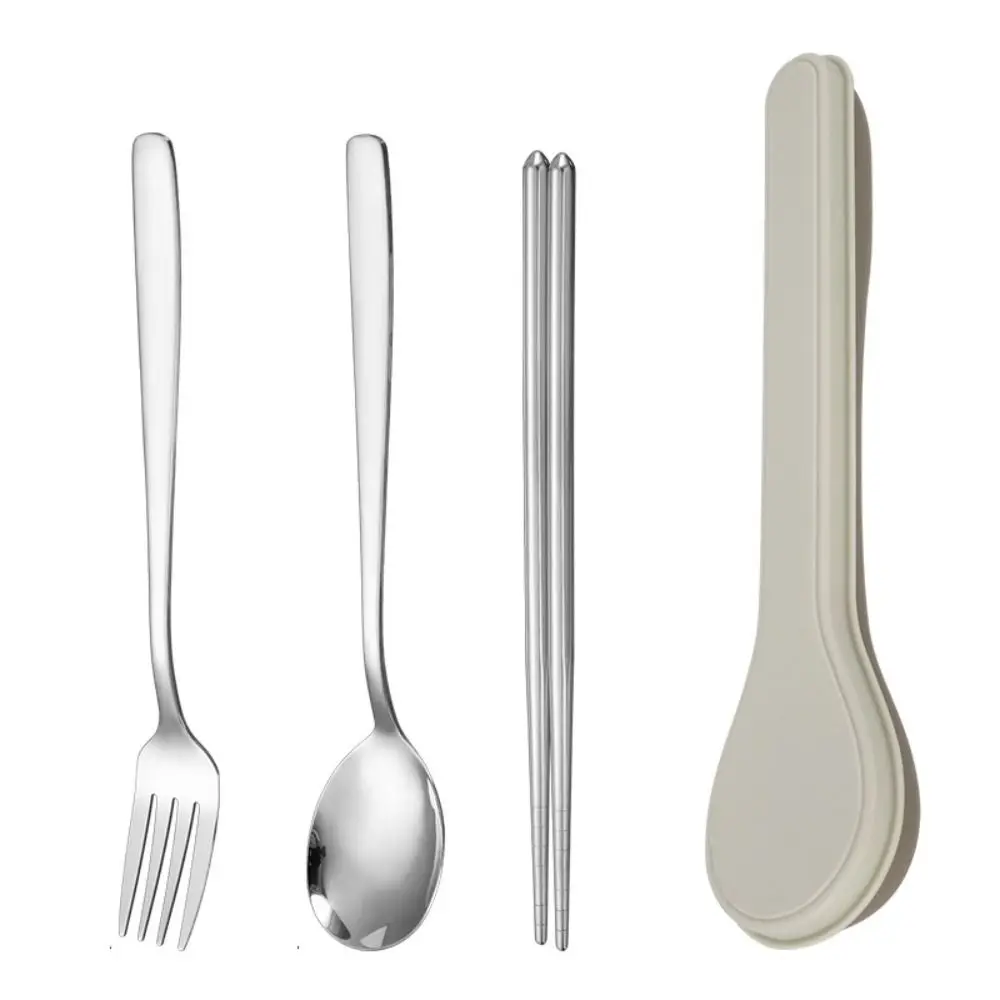 410 Stainless Steel Cutlery Set with Storage Case Korean Style Portable Tableware Set Home School Kitchen Dinnerware Services