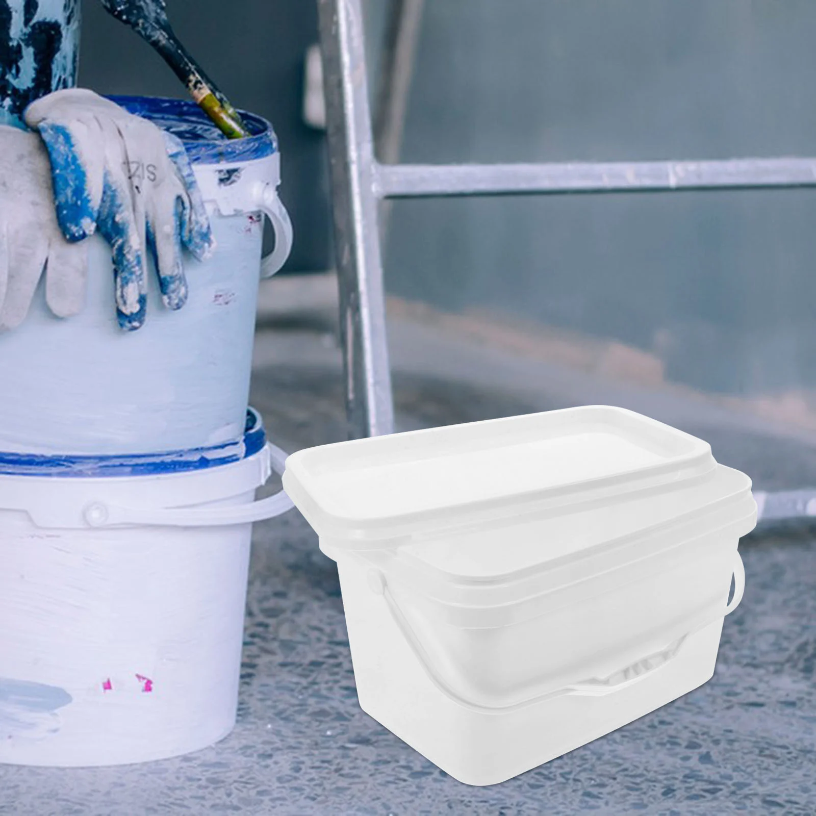 Paint Bucket Food Containers Storage Holder Can with Cover Plastic Handle Pp Lid Hand-held Pigment