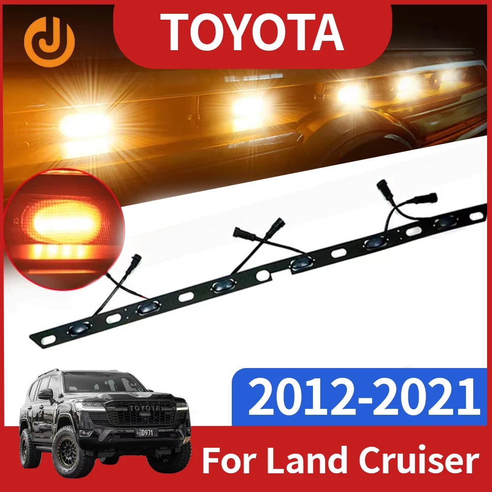 

Car Smoke Yellow Bule Front Bumper Hood Grille LED Lights For Toyota Land Cruiser(2012-2021) 6pcs Front Grill Lamps