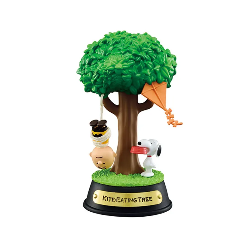 

Rement Snoopy Swing Ornament Collection Mini Diorama Figure Blind Box Kawaii Display Swinging Scene Model Gift
