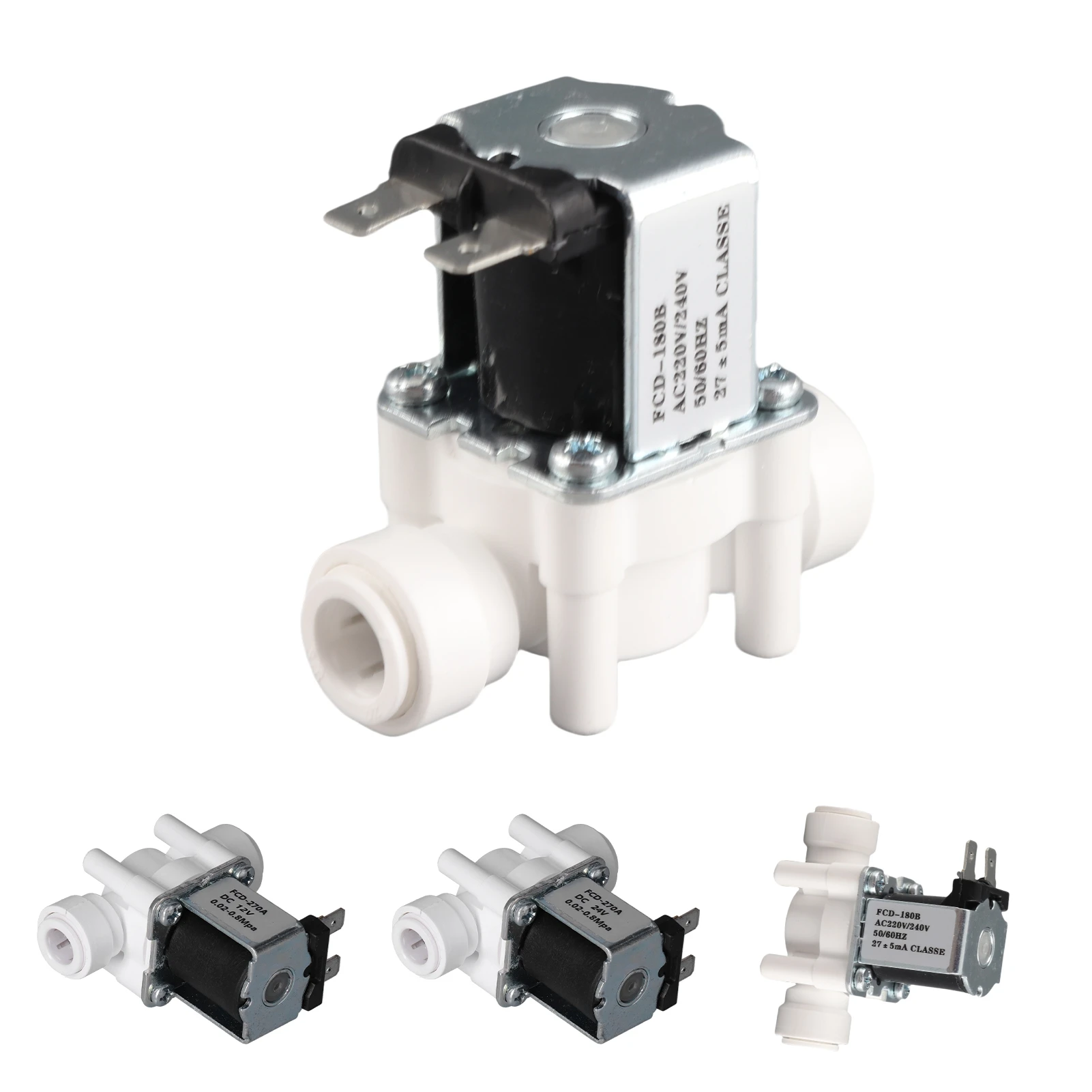 Plastic Water Electric Solenoid Valve 3/8in Quick Connector Normally Closed Quick Connector Solenoids Valves Stable Easy Install