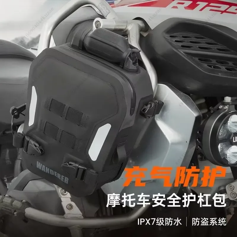 for Universal Motorcycle Side Pouch Waterproof Quick Release Anti-fall Storage Bag for Outdoor Travel Multifunctional Gear