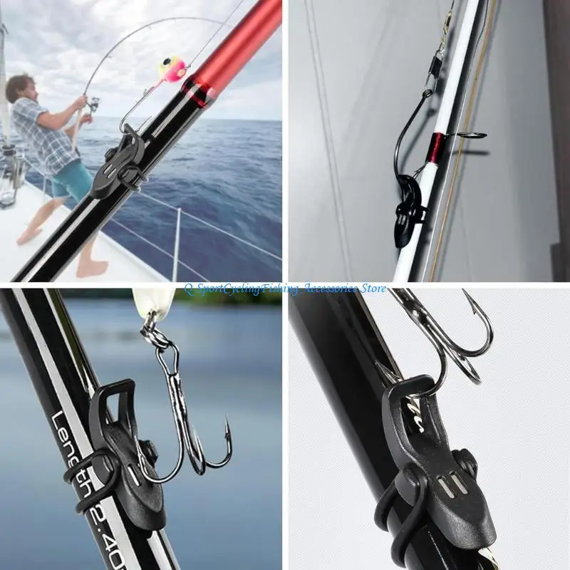 Fishing Rod Hook Retainer with Antislip Rubber Base and O Rings Angling Hook Stabilizers for Secure Installation