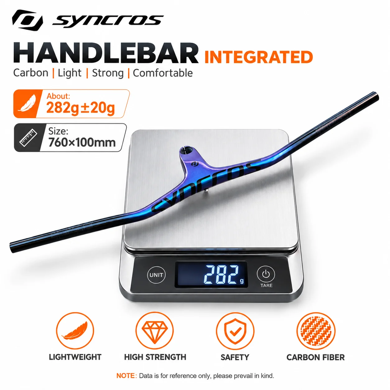 Syncros Mtb Integrated Handlebar 28.6mm Carbon Fiber 680-800mm Width Various Length Options for Mountain Bike Components