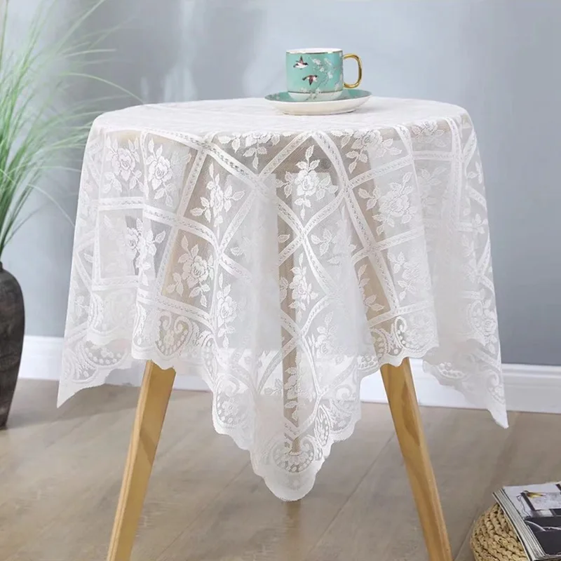 

Sofa Towel Tablecloth Anti-slip Rice White Lace Sofa Back Towel Retro Bedside Table Cover Towel Atmosphere Feeling Tablecloth