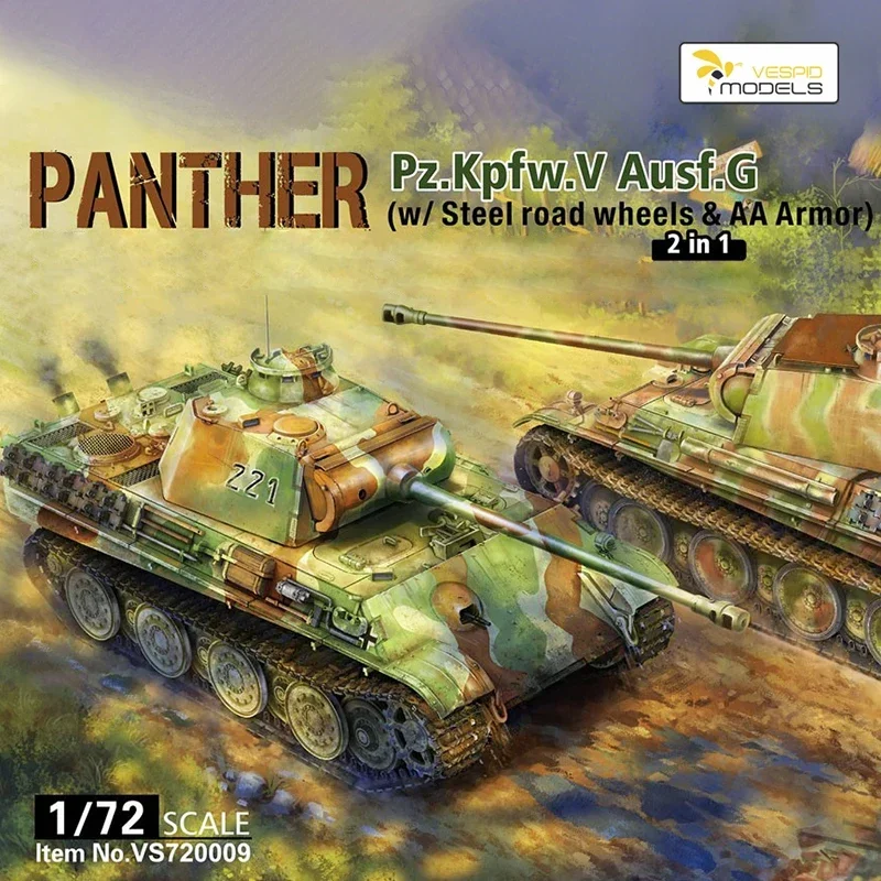 Kit de modelo de ensamblaje de modelo Vespid VS 720009   Black Panther Ruedas de acero elásticas medianas y armadura antiaérea modificada escala 1/72