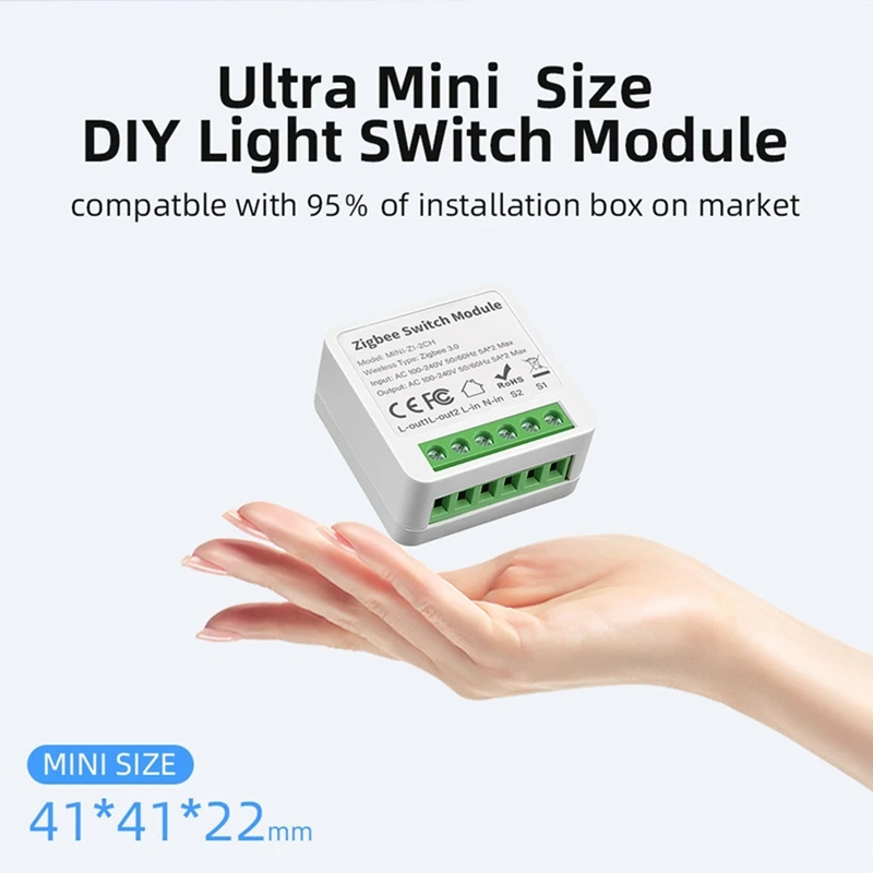 4-Way On/Off Switch Graffiti Smart Zigbee Smart 4-Way On/Off Switch Mini Concealed Box Switch