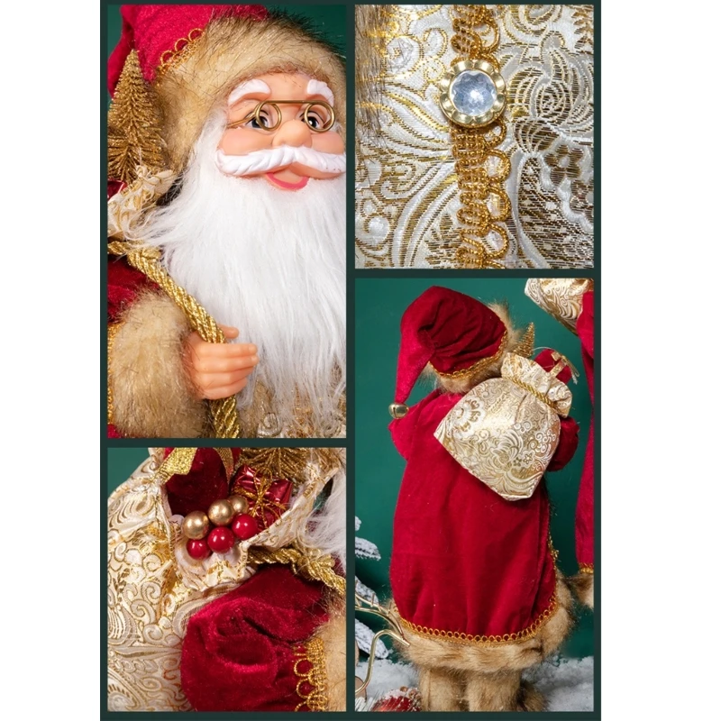 Festivals Santa Figurine with Gift Bag for Office or Home Christmas Ornament