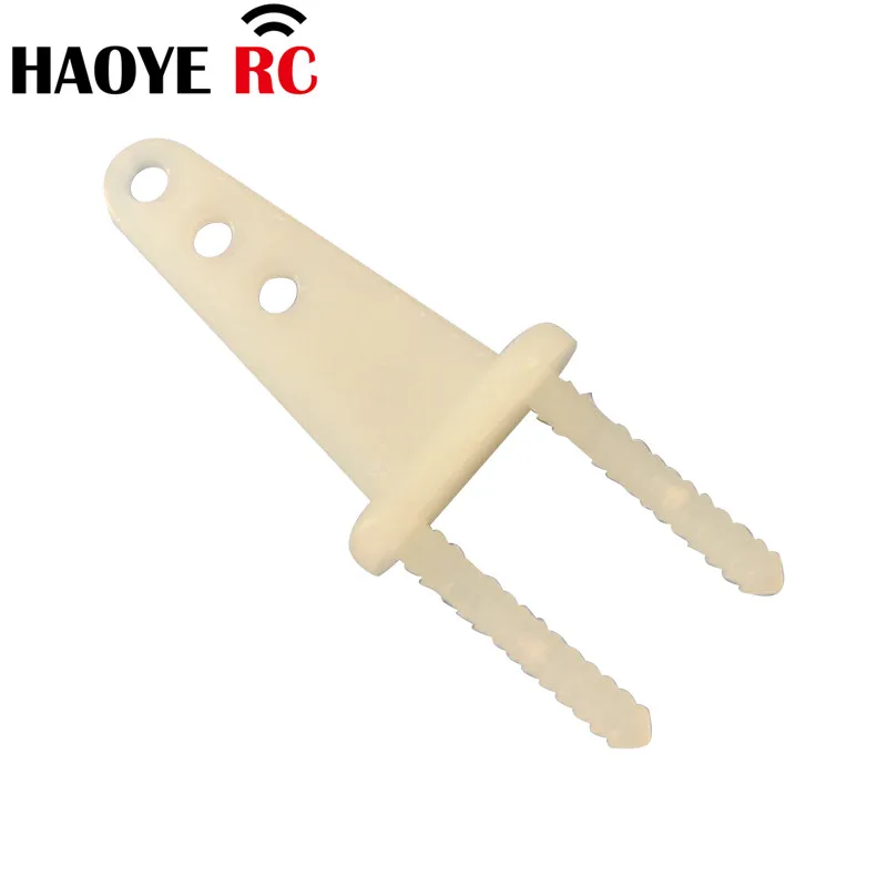 Haoye 20 Pcs Zip Horn Nylon Twin Needle Pin Horns Color White RC Airplanes Parts Electric Plane Foam Model Replacement Accessory