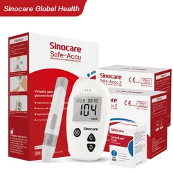 Sinocare Safe Accu CE Blood Glucose Meter Test Strips Lancets Glucometer Kit Medical Device for Diabetes Sugar Test