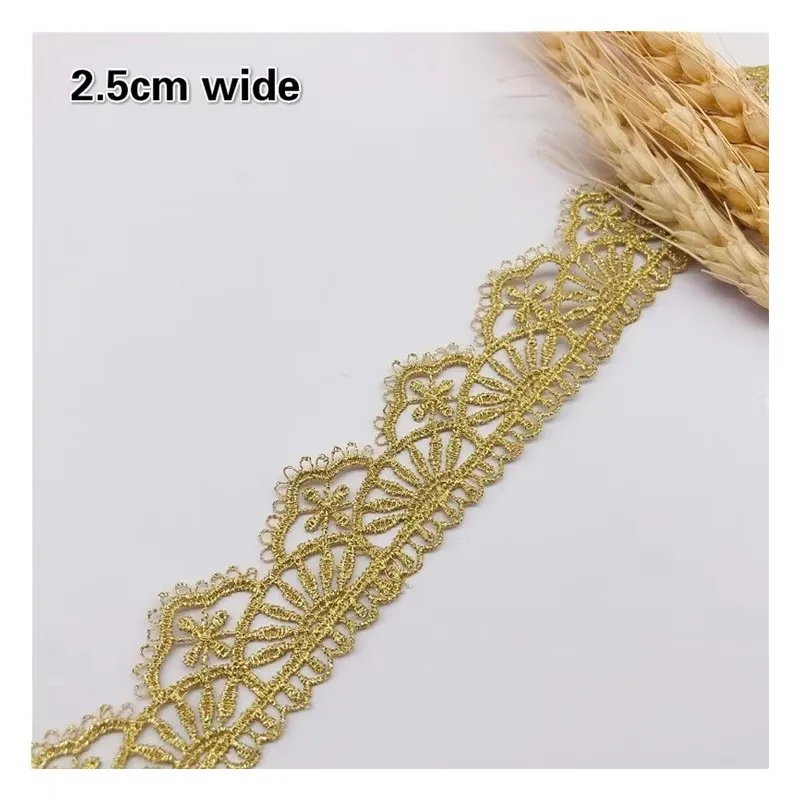 Fita do laço do bordado solúvel em água, fio do ouro, DIY, roupa artesanal, saia, Cheongsam, chapéu, cabeça, decoração da flor, alta qualidade