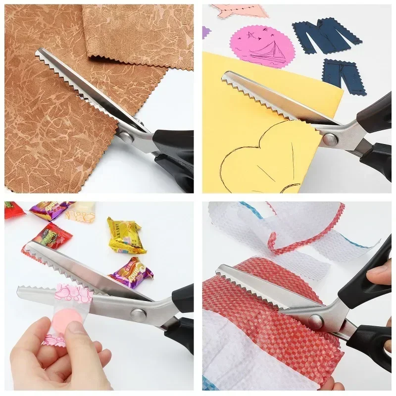 D5 3/5/7mm Stainless Steel Scissors Triangle Teeth Lace Cloth Crafts Dressmaking Zig Zag Cut Tailor