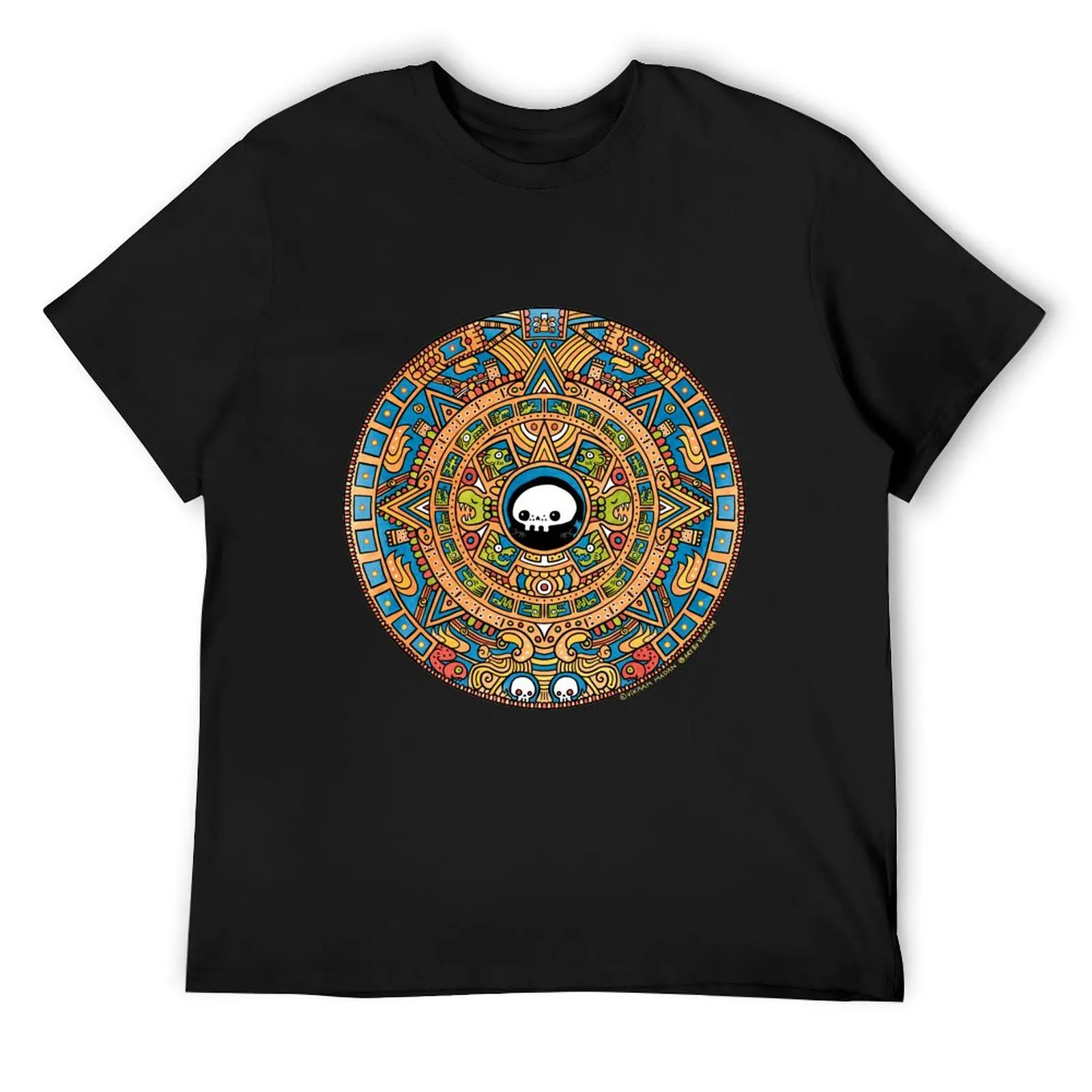 Lil' Reaper Mayan Calendar Motif T-Shirt quick drying anime stuff customizeds shirts graphic T-shirts for men cotton