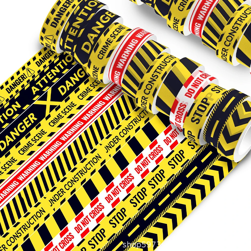 GRADENEVE شريط مزدوج الجوانب عالي التحمل مكون من 12 لفة من مجموعة واشي لتزيين تحذير السلامة #2