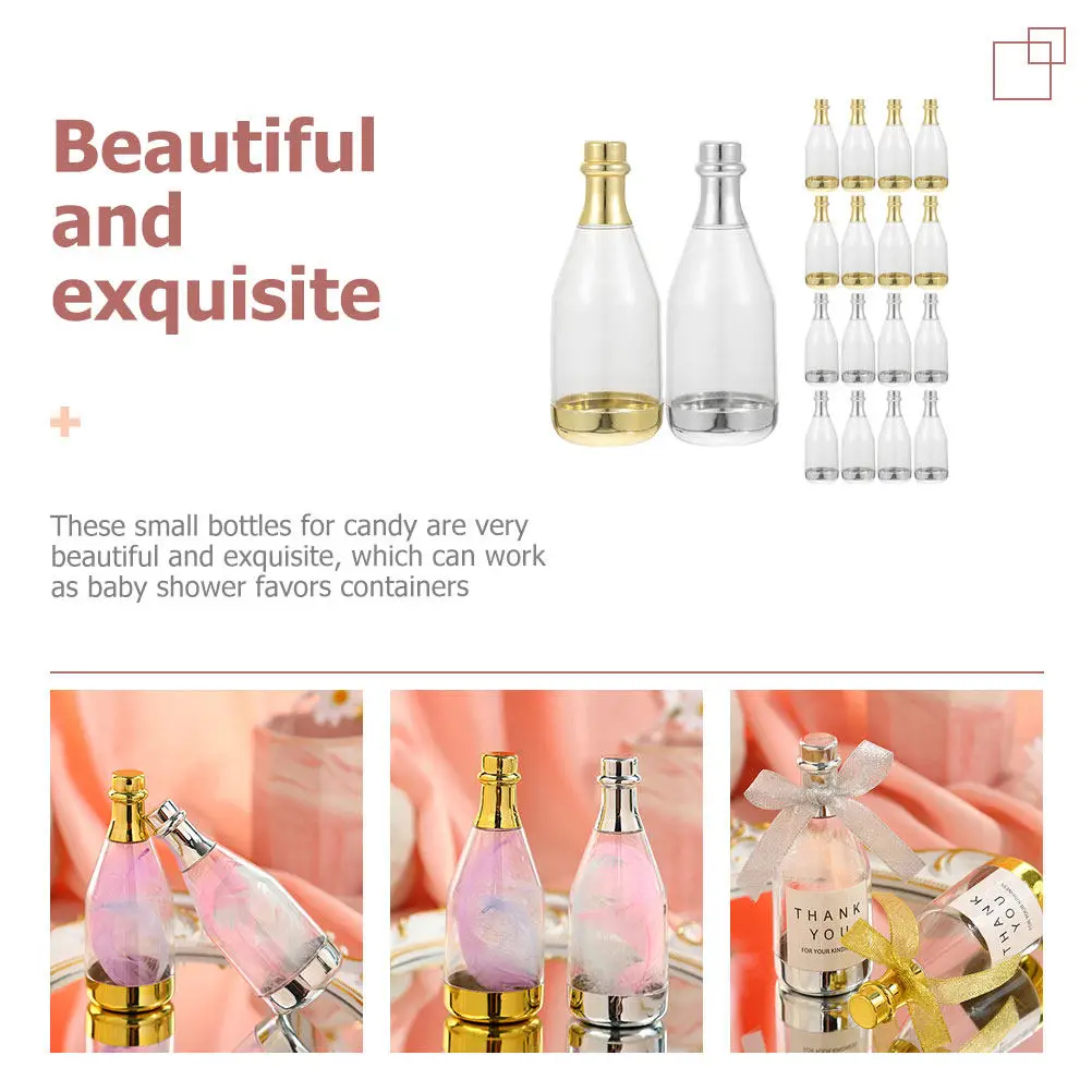 20Pcs Bottle Shaped Candy Boxes Wedding Party Favors Shower Favors Birthday Boxes Anniversary Gift Box Transparent Candy