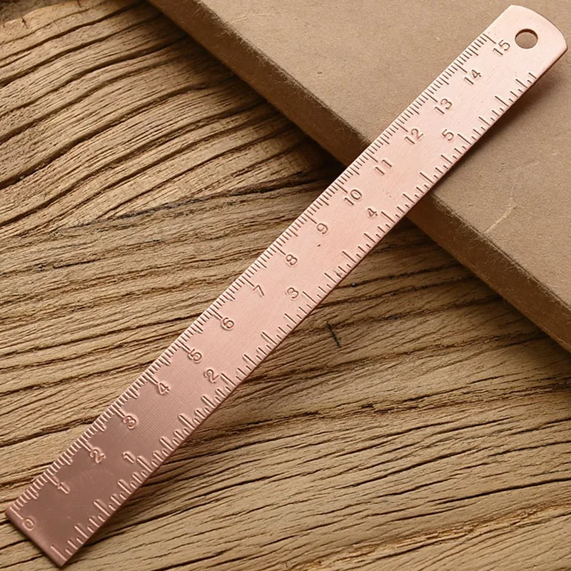 15cm Vintage Copper Brass Ruler Outdoor Measure Ruler Tool EDC Measuring Rulers Rod Handy Straight Ruler Painting Measuring Tool