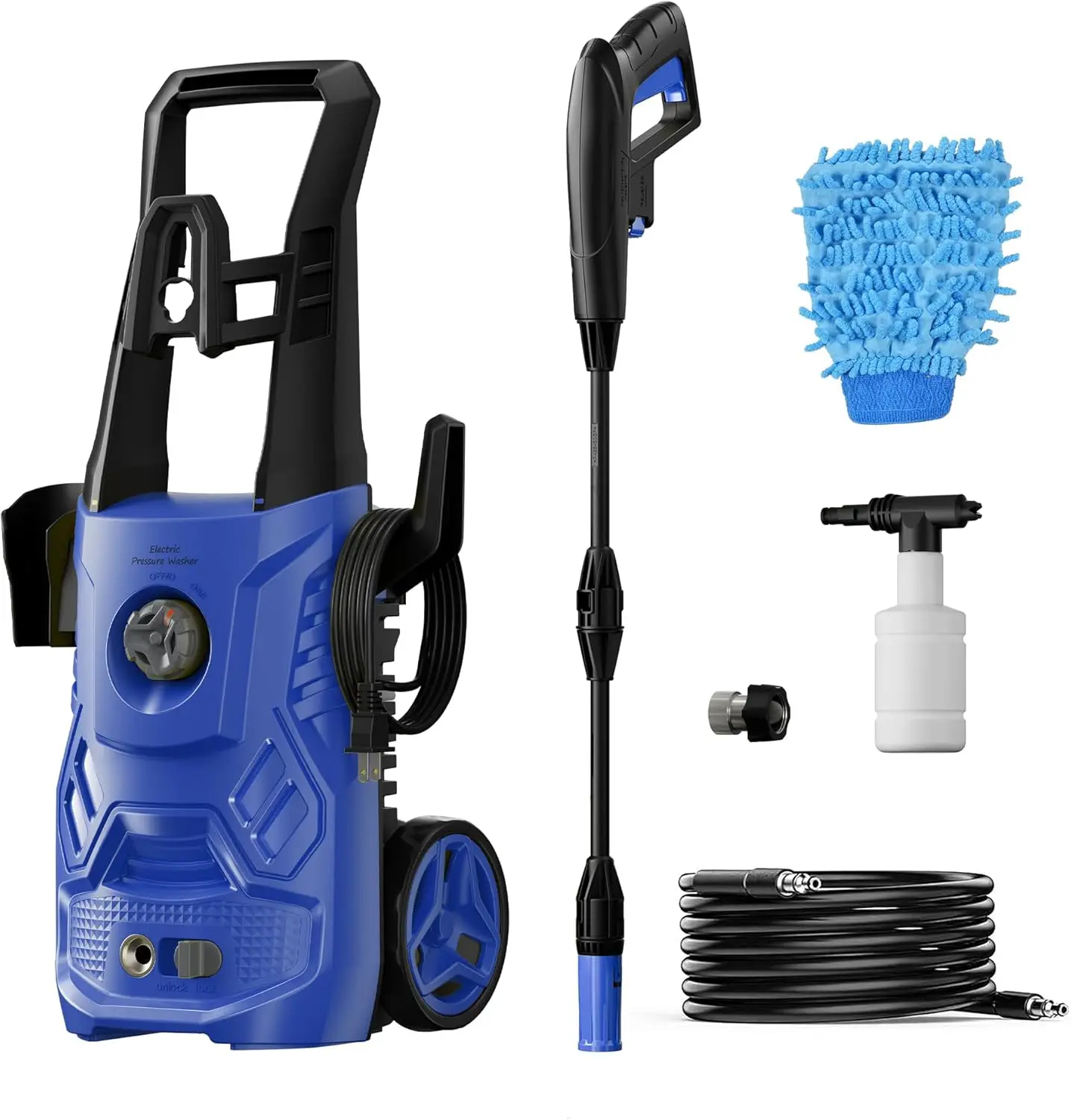 

Мойка высокого давления, мощная мойка 4200PSI 2,6 галлона в минуту с пенопластовой пушкой, шланг 23 фута, электрическая мойка высокого давления PATOOLIO для заборов, патио