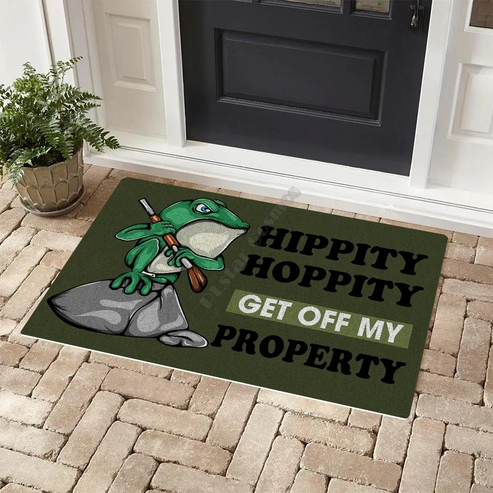 

Забавный дверной коврик, Придверный коврик для хиппи Хоппи из моей собственности, 3D коврик с рисунком, Нескользящие дверные напольные коври...