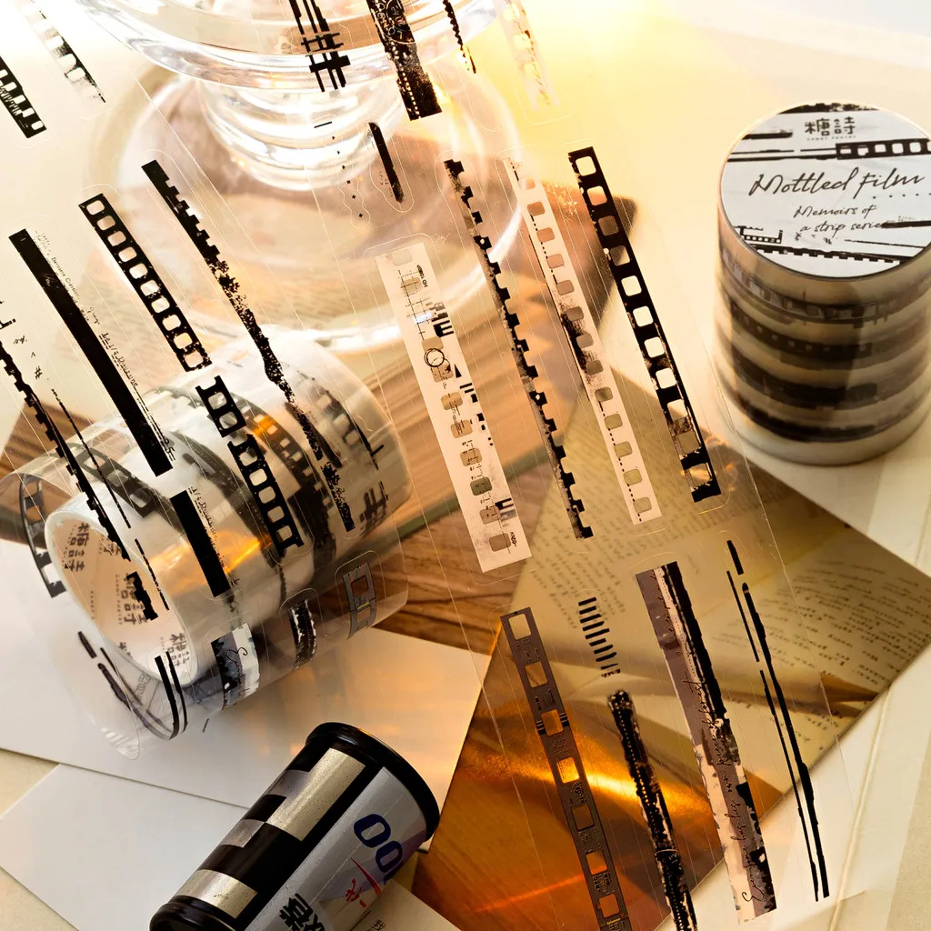 50mm*2m PET Retro Long Decorative Line Tapes Stickers Masking Decorative Adhesive Material Sticker Label Scrapbooking