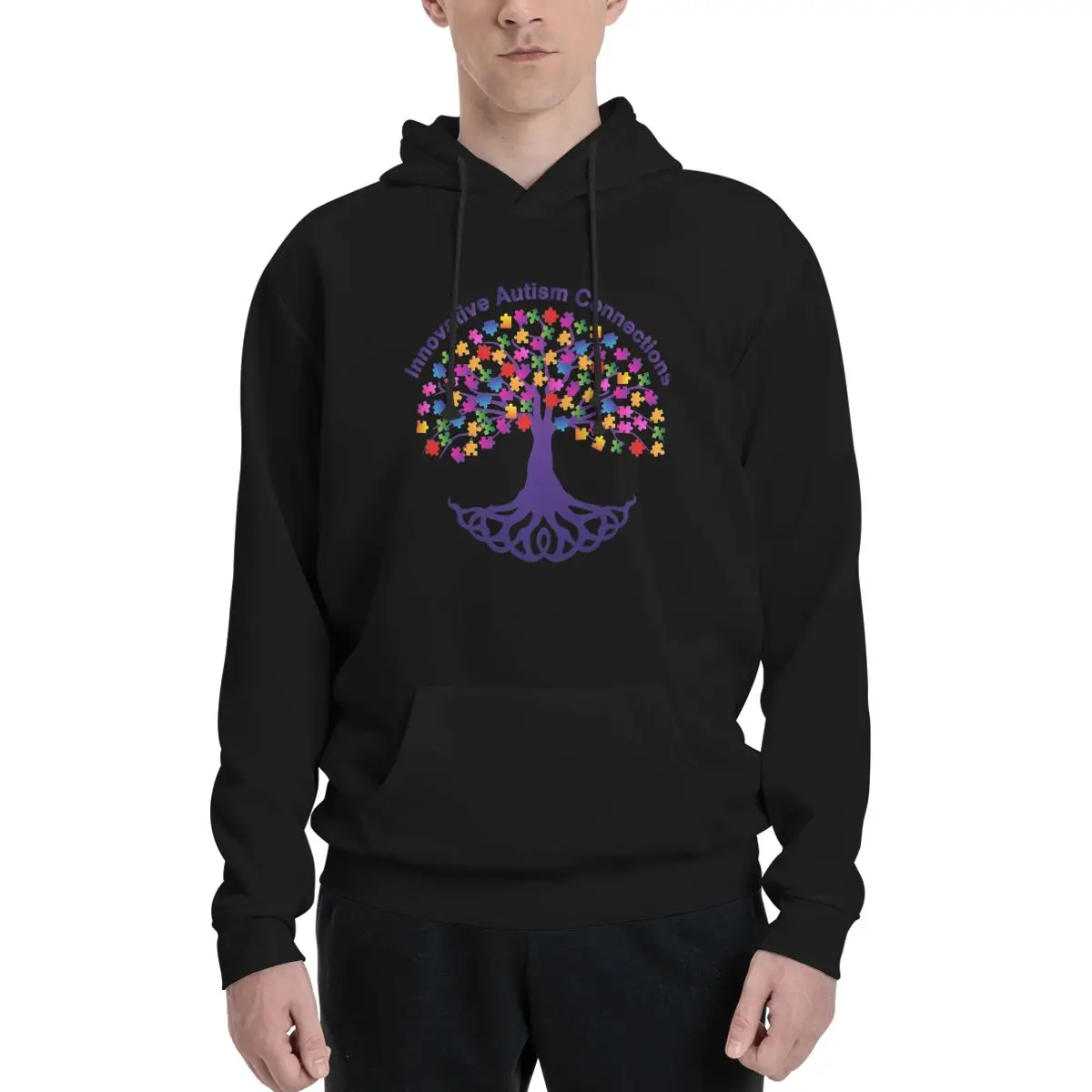 

Men Women Innovative Autism Connections Tree Hoodie Hooded Collar Drawstring Hoodies Pullover Sweatshirts Long Sleeve Shirts