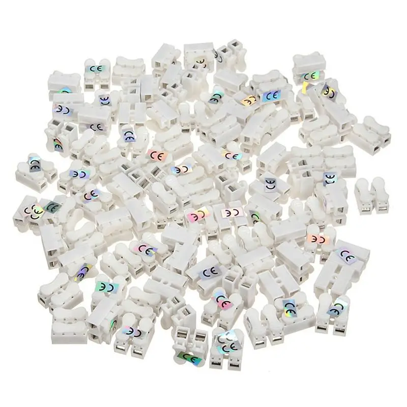 A69e400pcs Plastic 2 Pin Push Quick Cable Connector Wiring Terminal 10A 250V