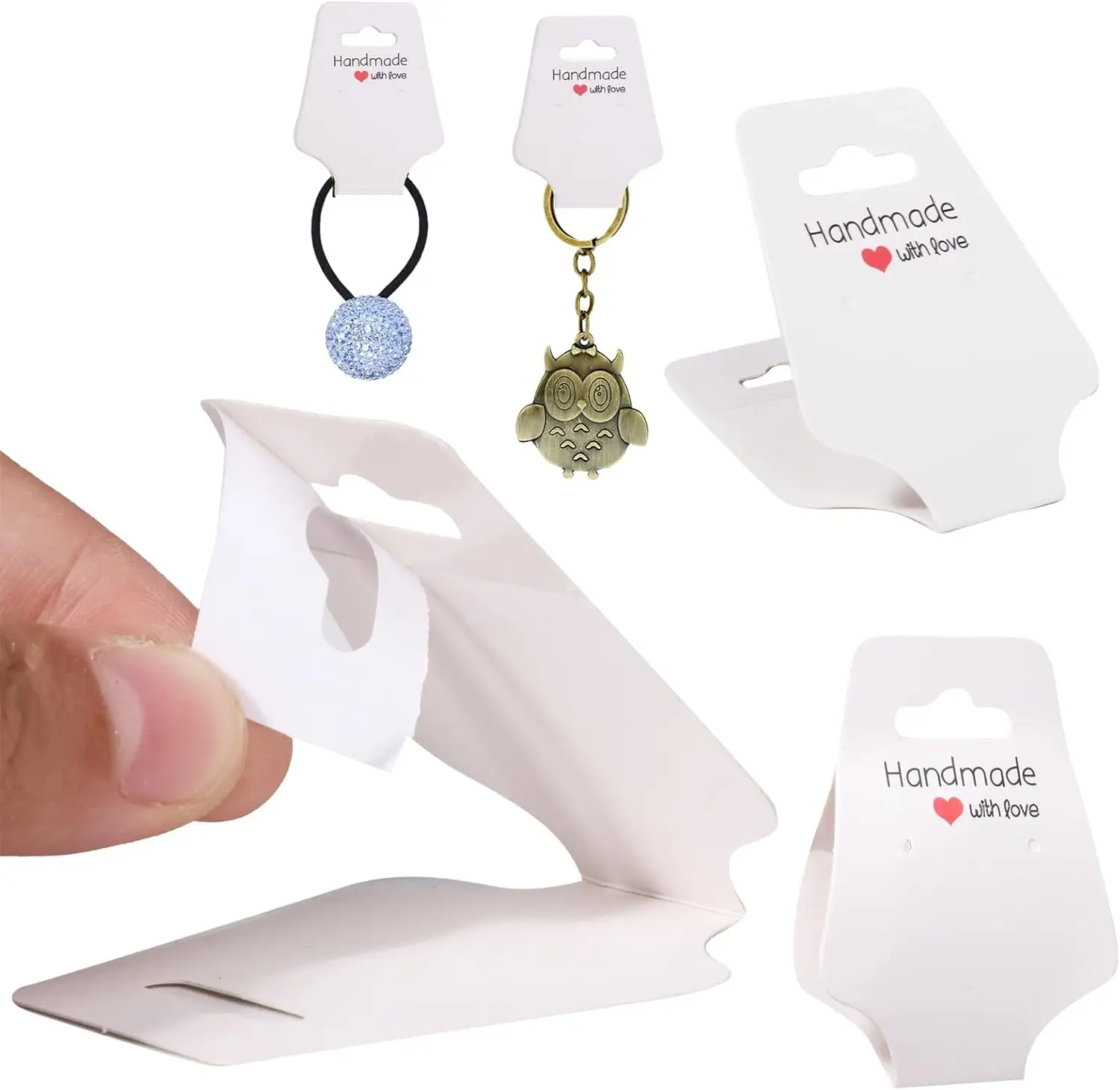 

50PCS Bracelet Display Cards Necklace Holder Cards Self Adhesive Jewelry Packaging Selling Card for Small Business