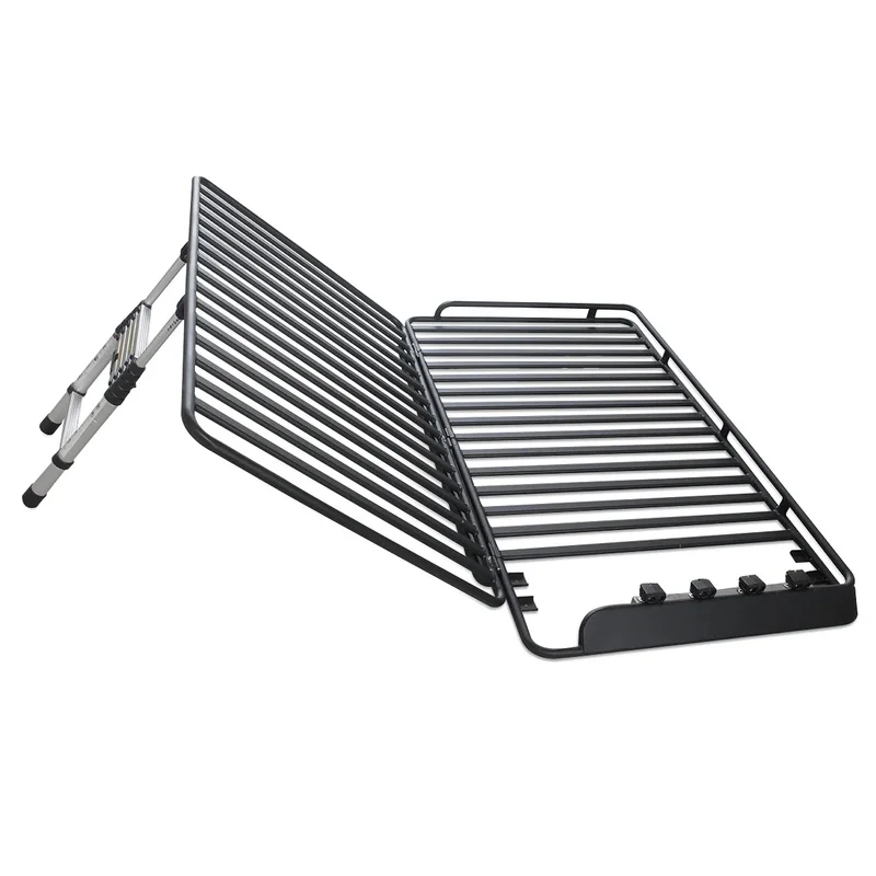 High Quality Silver And Black Foldable Multifunctional Roof Top Rack, Aluminum And Plastic Material, 100kg Load Capacity, Portab