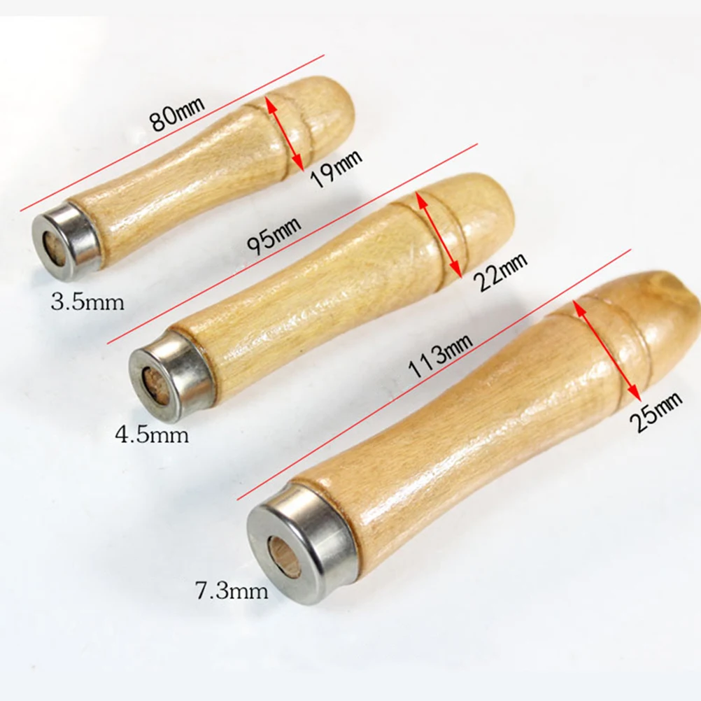 

10pcs Wooden Handle For File Craft Tool Ergonomic Metal Sleeve 6.8Mm Hole Lightweight Wood File Handle Set For Diy Metal