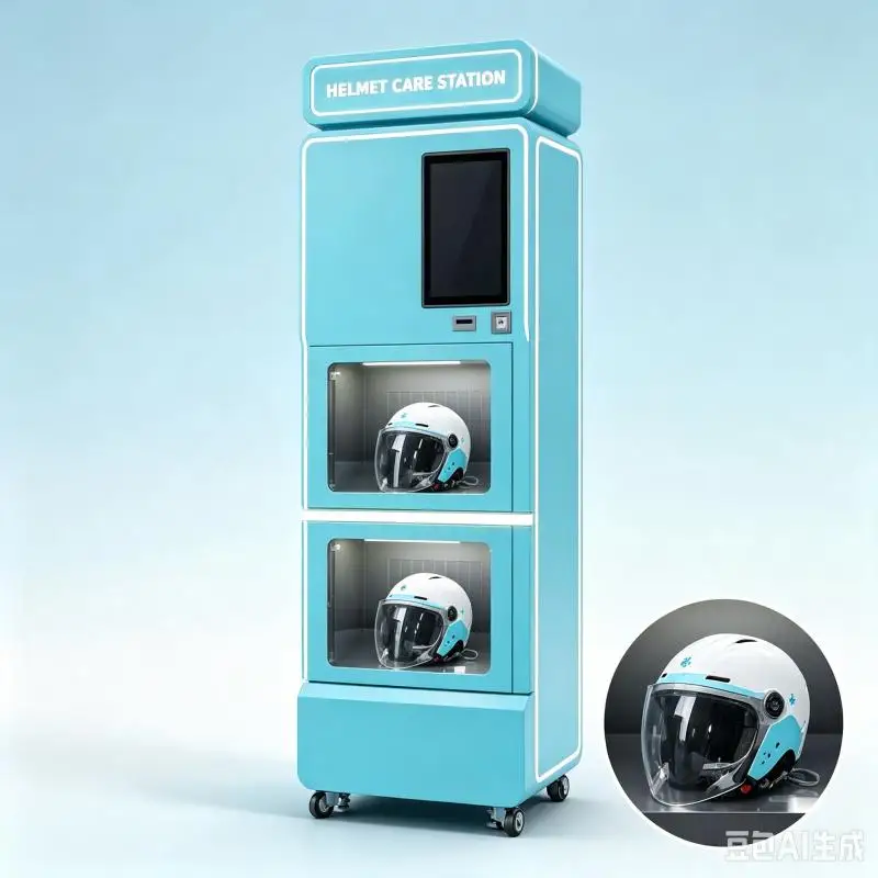 Smart Helmet Cleaning Vending Machine Customized Automatic Cleaning Drying Sterilizing System For Motorcycle Helmet Service
